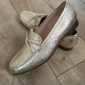 Jcrew academy loafers metallic leather